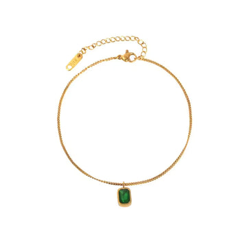 Green Crystal Charm Anklet