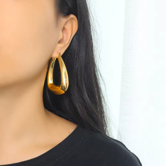 High End Chunky Hoop Earrings