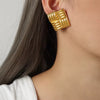 Fashion Square Shape 18k Gold Plated Earrings