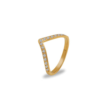 Zirconia Half Pave Irregular Arrow Rings