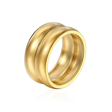 Double Row Smooth Dome Ring