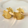 Boucles d'oreilles en feuille de ginkgo de style Renaissance