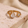 Water Droplet Star Zircon Ring