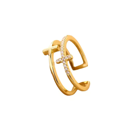 Fashion Double Cross Ring