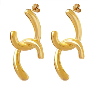 Fashion Trend Double C Splicing Earrings