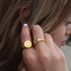 Minimalist Chunky Smiley Face Signet Ring