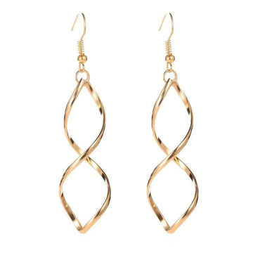 Beautiful Twisting Infinity Gold Earrings