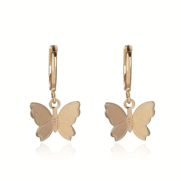 Butterfly Drop Dangle Hoop Earring