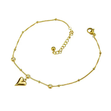 Bead Link Chain Charm Anklet