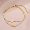 Double Chains Heart Anklet