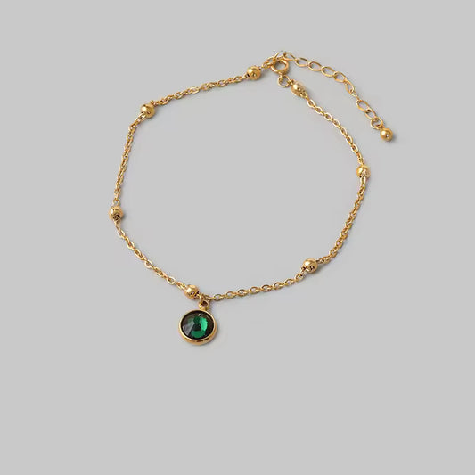 Green Stone Charm Anklet