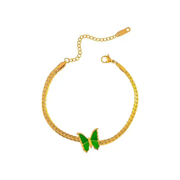 Weave Green Butterfly Anklet