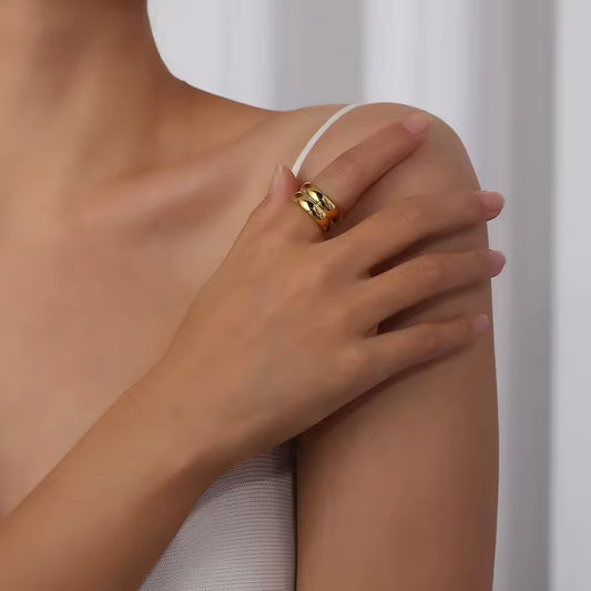 Double Row Smooth Dome Ring