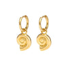 New Gold Plated Shell Huggie Earrings