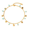 Bracelet de cheville en turquoise naturelle