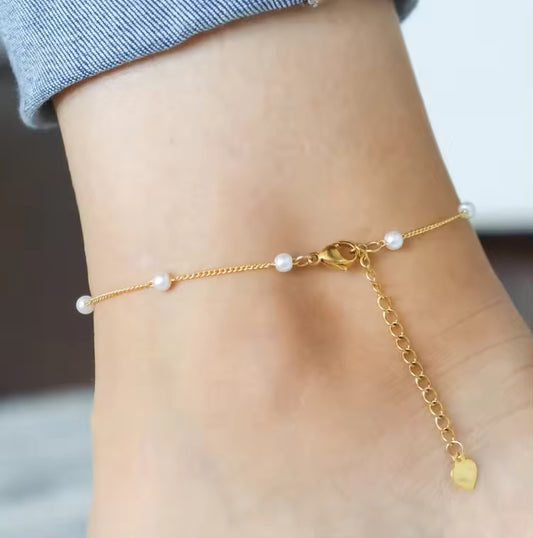 Bohemian Freshwater Pearl Anklet