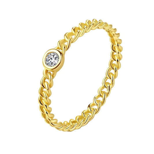 Twisted Gold Plated Engagement Ring