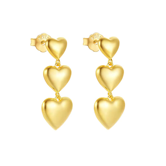 Dangle Heart Drop Vintage Earrings