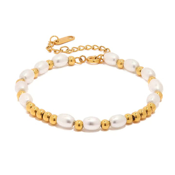 Glass Pearl Rice Bead Bracelet