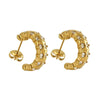 Vintage Zircon C-Shaped Stud Earrings