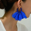 Fashion Rose Flower Petal Cotton Beads Big Dangle Earring