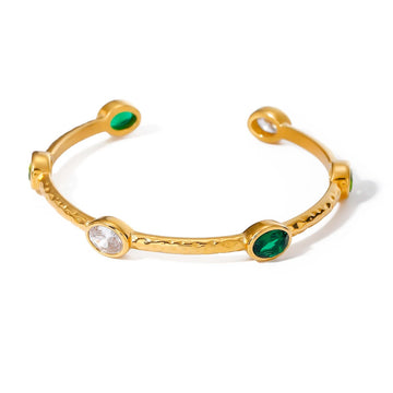 Vintage Hammered Emerald Bracelet