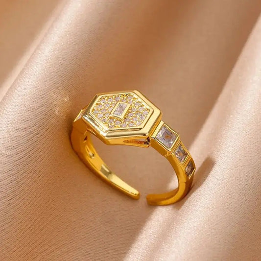 Zircon Hexagon Ring