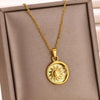 Vintage Sun Coin Necklace