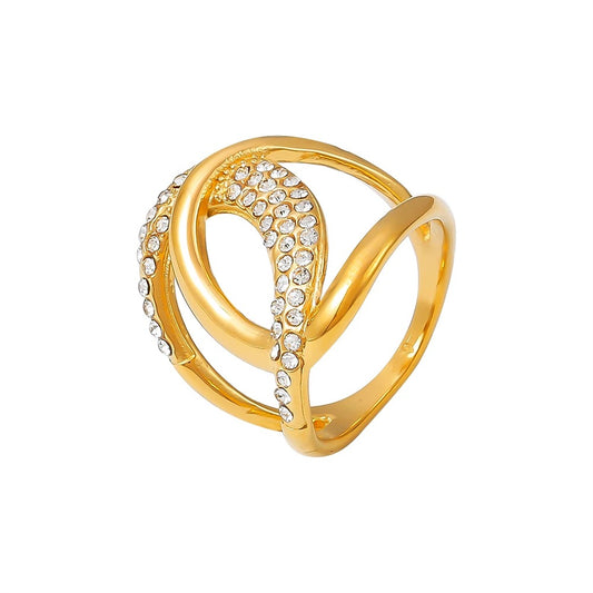 Twisted Charm Cross Ring