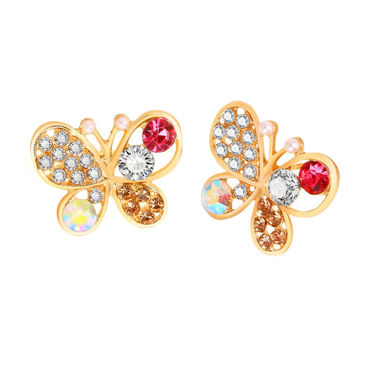 Colorful Butterfly Zirconia Crystal Earring