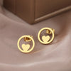 New Round Heart Light Luxury Earring