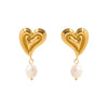 Heart Pearl Pendant Drop Dangle Earring