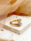 Pair Of French Retro And Fashion Zircon Ring