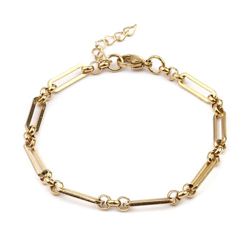 Oval Adjustable Metal Chain Bracelet