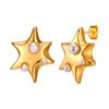 Star Shape with Pearl Stud Earring