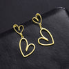 Elegant Double Heart Pendant Romantic Exquisite Earring