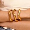 Exaggerated Irregular Liquid Wave Open Bracelet