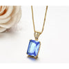 Collier de suspension Princess Ocean Blue CZ