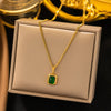 Emerald Cubic Zirconia Pendant Necklace