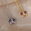 Aesthetic Zircon Butterfly Pendant Necklace