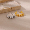 Stars Embossed Hoop Double Layer Open Ring