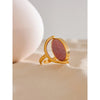 Natural Stone Shell France Rotatable Open Ring