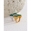 Bague en pierre naturelle de malachite verte