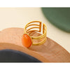 Bague en pierre naturelle orange