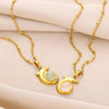 Oval Stone Dolphin Pendant Necklace