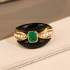 Fashion Retro Green Crystal Ring