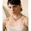 Black Crystal Beads Natural Pearl Collar Necklace