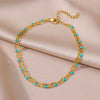 Blue Beads Double Layer Anklet