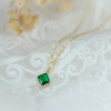 Oval Emerald Pendant Necklace