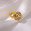 Round Zircon Stainless Ring